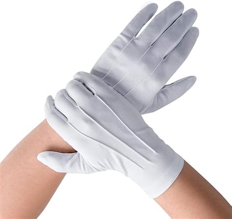 Dh White Cotton Gloves Formal Tuxedo Honor Guard Parade Gloves 12 Pairs Pack Amazon Ca