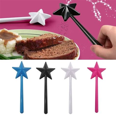 1pcs Kawaii Fairy Star Stick Stick Salt Pepper Shaker Magic Wand Spices