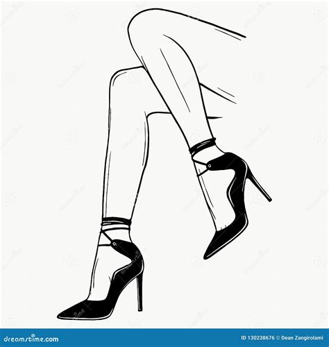 Vector Girls In High Heels Fashion Illustration Female Legs In Shoes Cute Design Trendy