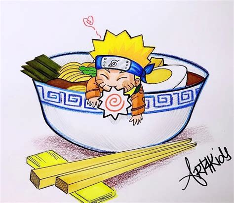 Como Dibujar Y Pintar A Naruto Kawaii En Un Ramen Con Plumones Paso A