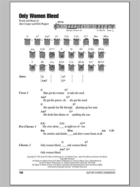 Only Women Bleed by Alice Cooper - Guitar Chords/Lyrics - Guitar Instructor