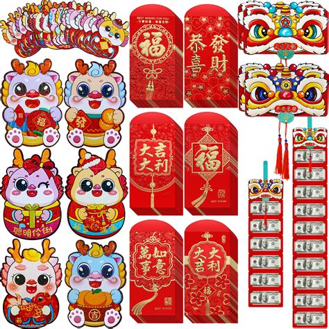 Winlyn Pcs Designs Chinese New Year Hong Bao Foldable Red