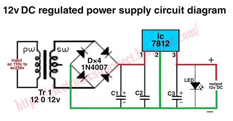 V Regulated Power Supply Circuit Diagram