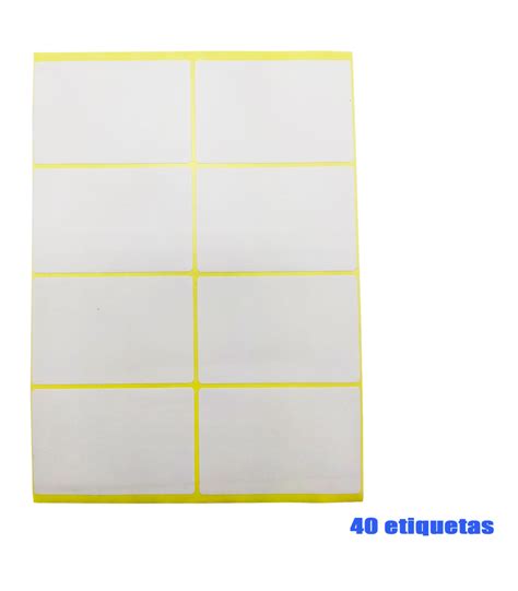 Tradineur Pack De 40 Etiquetas Adhesivas Blancas E11 Pegatinas Auto