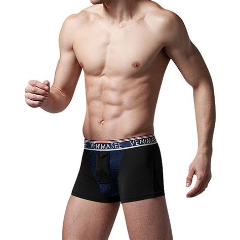 Mens Modal Ball Hammock Separate Pouches Boxer Briefs Omffiby