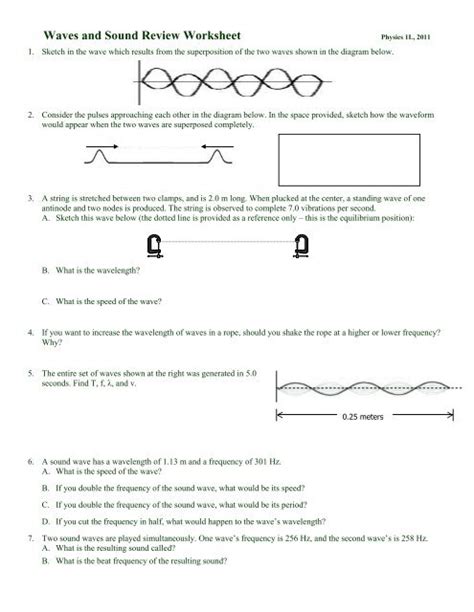 Interpret And Calculate Properties Of Sound Waves Worksheet EdPlace