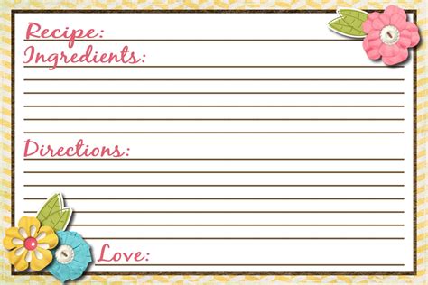 Printable Recipe Card Templates