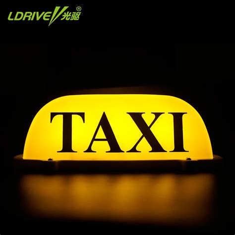 LDRIVE 12V Cab Taxi Sign LED Yellow Magnet TAXI CAB Light Waterproof