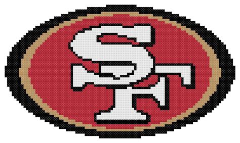 San Francisco 49ers Logo Counted Cross Stitch Pattern | The Cross Stitch Guy