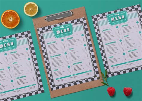 Single Page Restaurant Menu Card Psd Template Effects