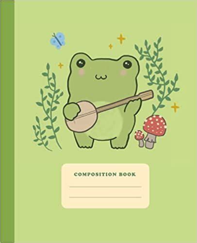 Composition Book Cute Frog With Mushroom Hat College Ruled Notebook