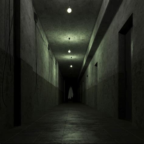 Old Dark Scary Red Corridor 03 3d Render Renderhub Gallery