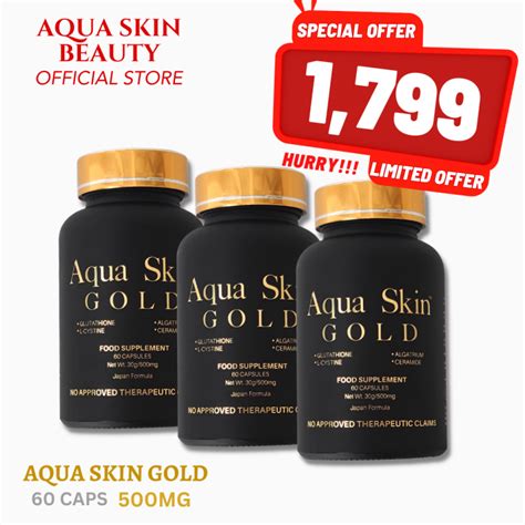 Aqua Skin Gluta Gold Bundle Glutathione Caps Gluta Capsule Ceramide