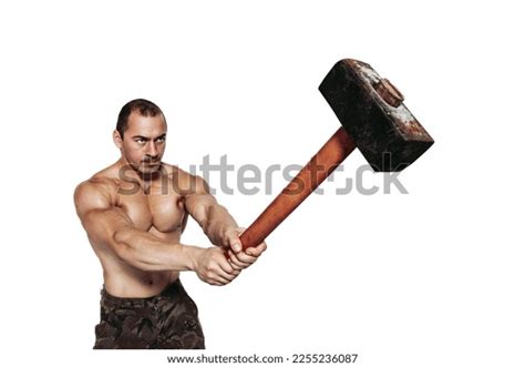 Strong Man Naked Torso Who Strikes Stock Photo Shutterstock