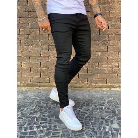 Calça Jeans Masculina Slim Original Elastano Lycra Roupas Masculina