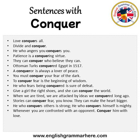 Sentences With Conquer Conquer In A Sentence In English Sentences For