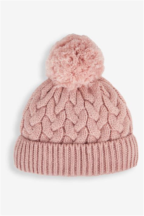 Buy Jojo Maman Bébé Pink Chunky Cable Knit Pom Pom Hat From The Next Uk