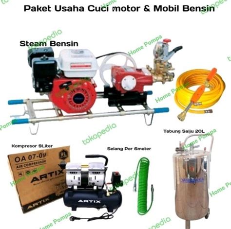 Jual Paket Usaha Cuci Steam Motor Dan Mobil Plus Tabung Salju Liter