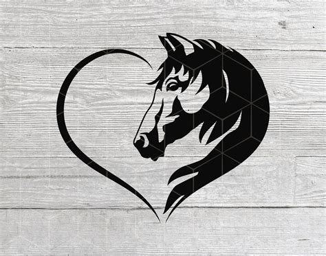 Horse Svg Heart Svg Digital Download Horse Svg I Love Horses Svg