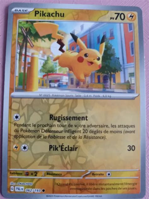 Carte Pok Mon Reverse Pikachu Pal Evolutions Paldea Fr Neuf