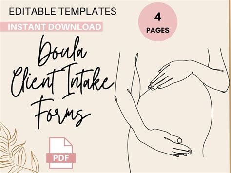 Doula Client Intake Forms Instant Download Doula Pdf Etsy