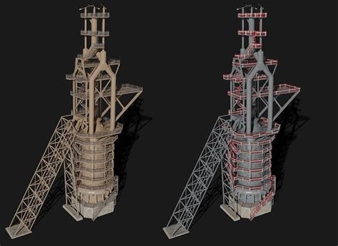 3d Model Blast Furnace Vr Ar Low Poly Cgtrader