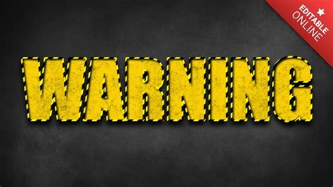 Warning Style Text Effect Generator