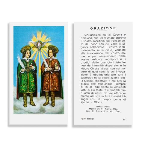 Santino Religioso Dei Santi Cosma E Damiano