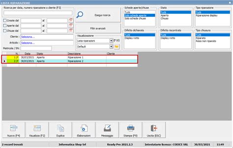 Numerazione Delle Schede Di Riparazione Ready Pro Manuale Utente