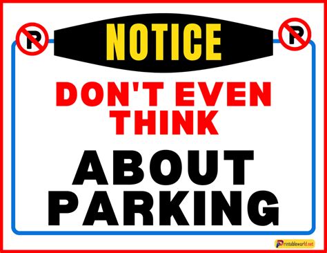 10 Printable Parking Sign Printable World