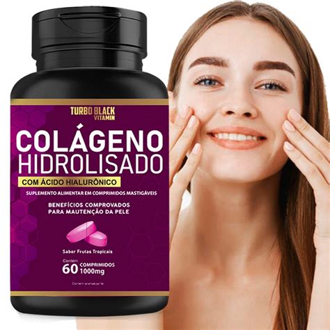 Colágeno Hidrolisado Ácido Hialurônico Turbo Black Frutas Tropicais