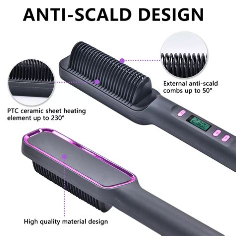 Electric Hot Comb Multifunctional Straight Hair Straightener Comb Negative Ion Anti Scalding