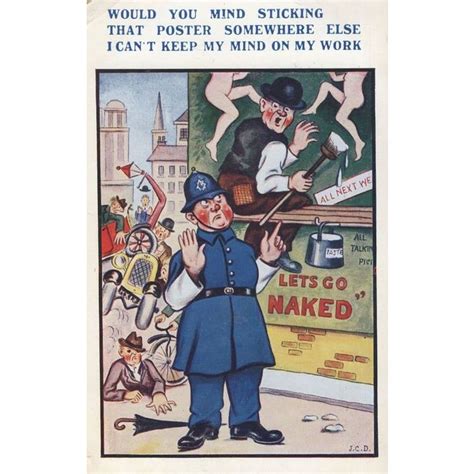 Policeman Lets Go Naked Puppet Type Show Old Comic Postcard On Ebid United Kingdom