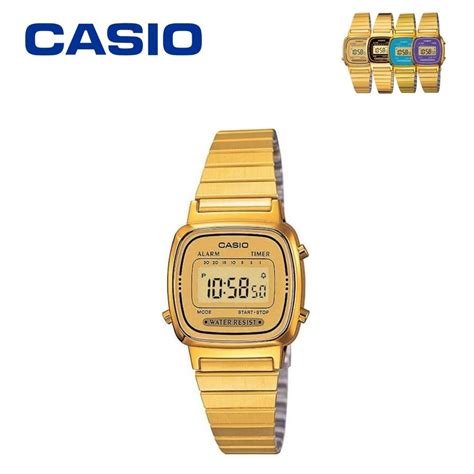 Rel Gio De Pulso Feminino Casio Retro Mini Quadrado Digital Vintage