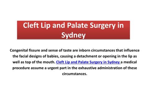 Ppt Cleft Lip And Palate Surgery In Australia Powerpoint Presentation Id12253969