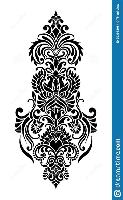 Vector Damask Stencil Patterns Design Stencil Patterns Damask