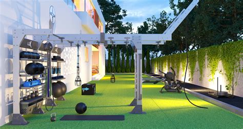 Outdoor Home Gym Night Workout View | Fitness Design Group