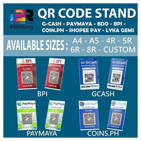 Qr Code Stand Board Standee All Payment Method Paymaya Gcash Bpi Bdo