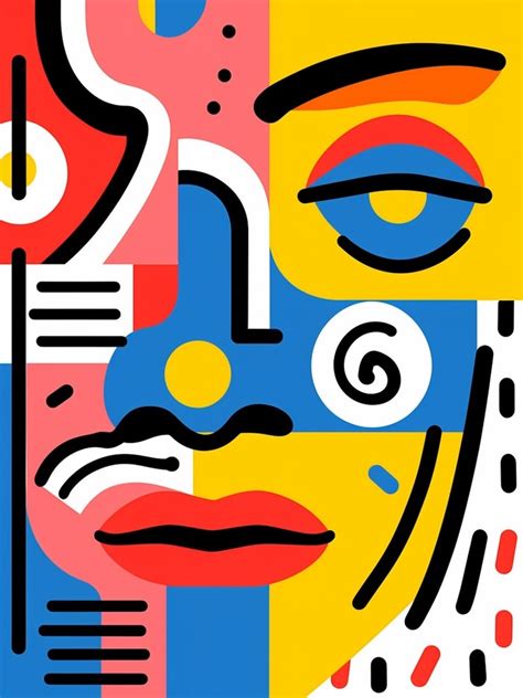 Bold Line Face Illustration 5 Art Print By Essence Lines Fy