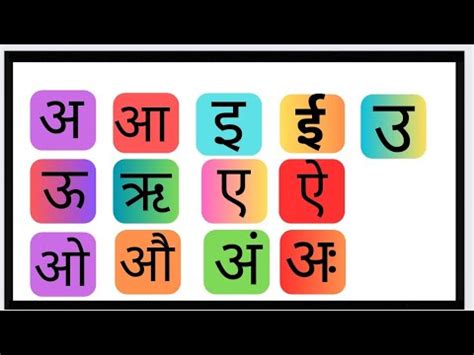 Learn Hindi Vowels Swar Hindi Alphabets