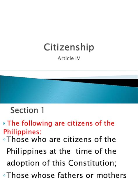 Citizenship And Nationality Under The Philippine Constitution Pdf Naturalization Citizenship