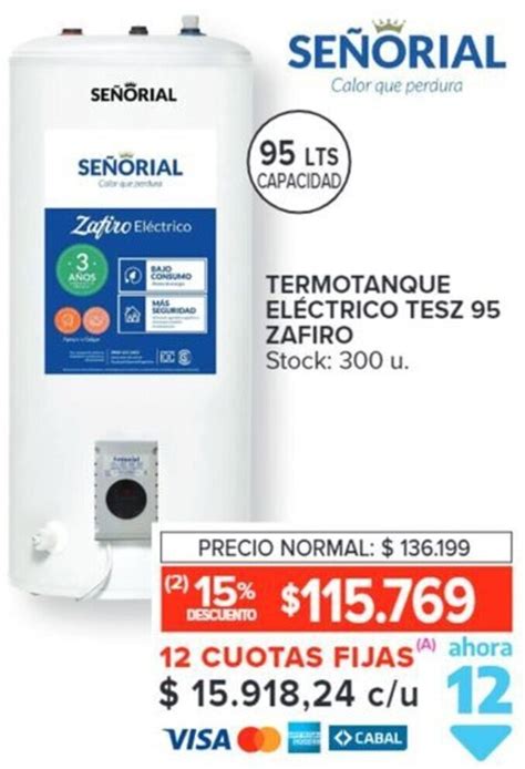 Se Orial Termotanque El Ctrico Tesz Zafiro Oferta En Carrefour