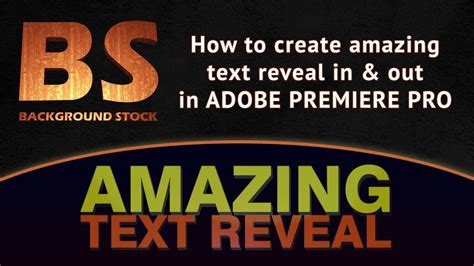 How To Create Amazing Text Reveal In And Out In Premiere Pro Adobe Premiere Pro Tuts