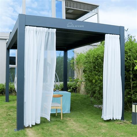 Supply Garden Waterproof Louvered Pergola With Roof 3x4 Wholesale