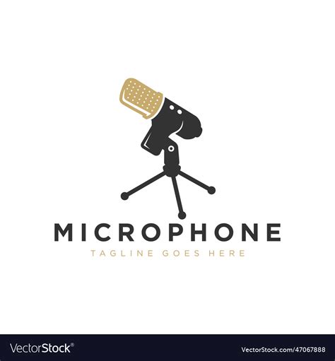 Microphone Logo Design Royalty Free Vector Image