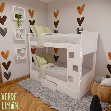 Cama Superpuesta Mueble cajón Aion Verde Limón Muebles