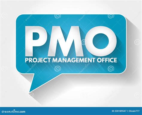 PMO Project Management Office Acronym Message Bubble Business