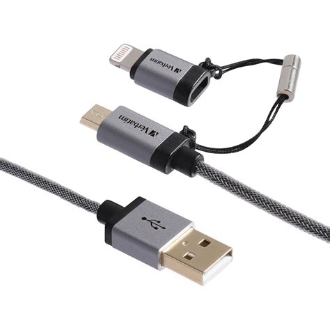 Verbatim Sync/Charge Lightning/Micro-USB Data Transfer Cable ...