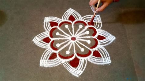 2 Padi Kolam For Puratasi Matham Flower Kolam 3 3 Dots Easy Rangoli