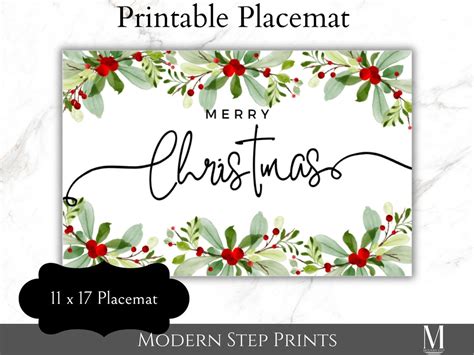 Printable Placemats Merry Christmas Placemats Christmas Table